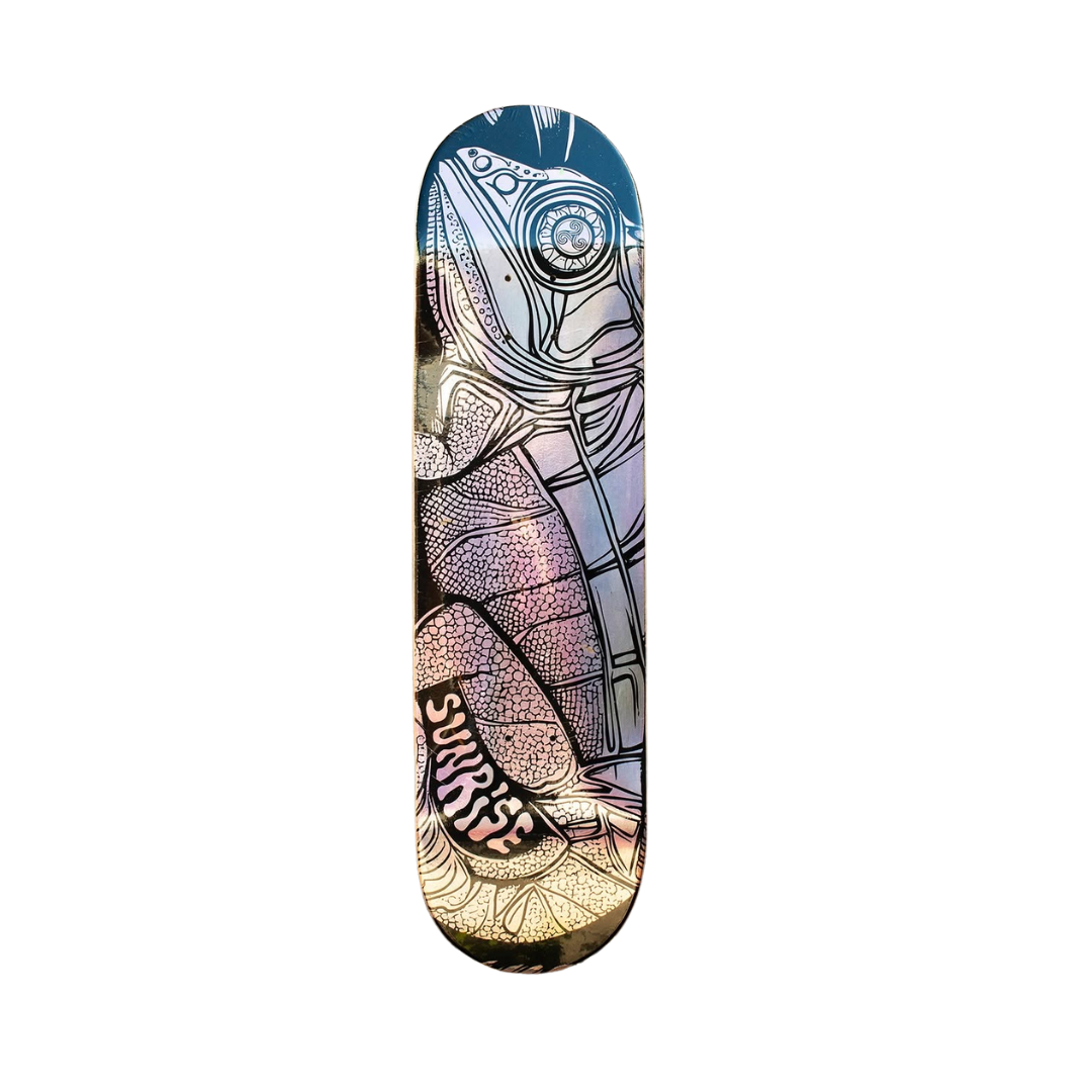 Tabla Sunrise Geko foil metalic pink 8.375x32 OG SHAPE