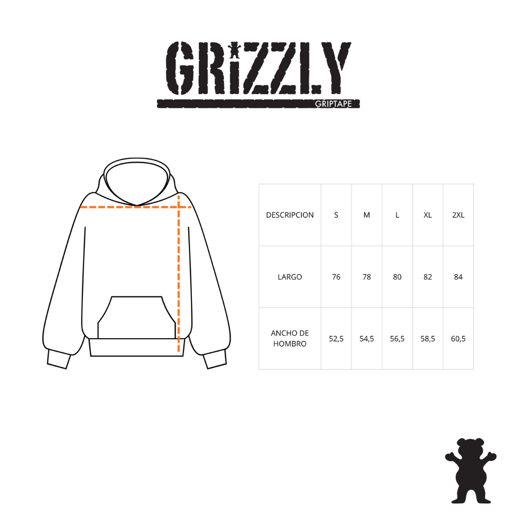 Poleron Grizzly Griptape EMBROIDERED OG BEAR Light blue