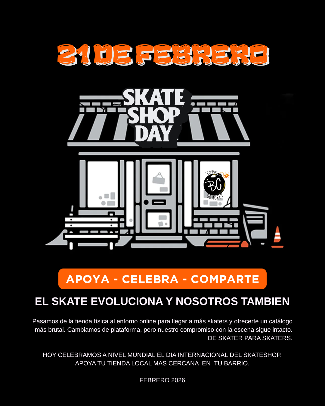 DIA MUNDIA DEL SKATESHOP 21 DE FEBRERO 2026