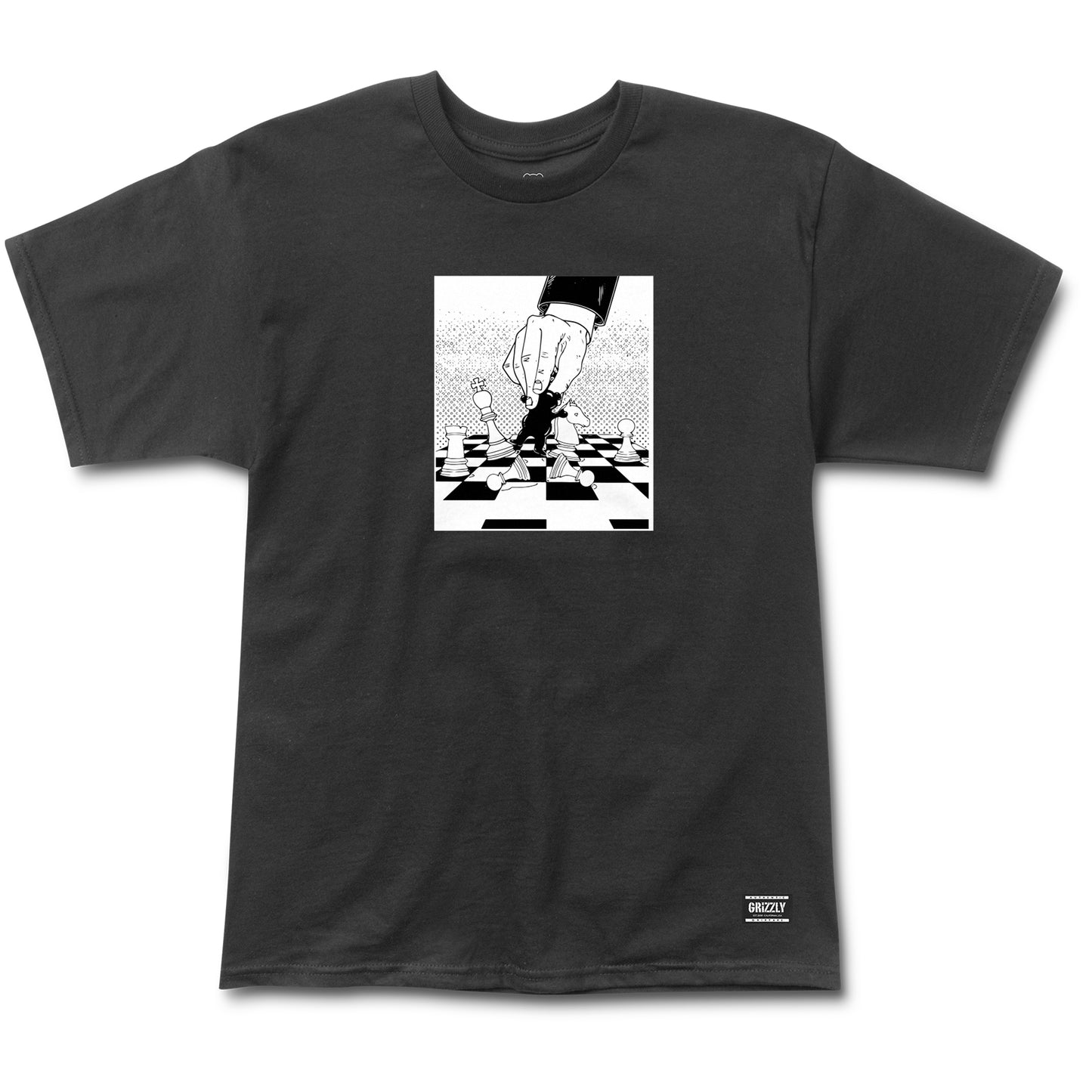 Polera Grizzly Check Mate SS Tee Negro