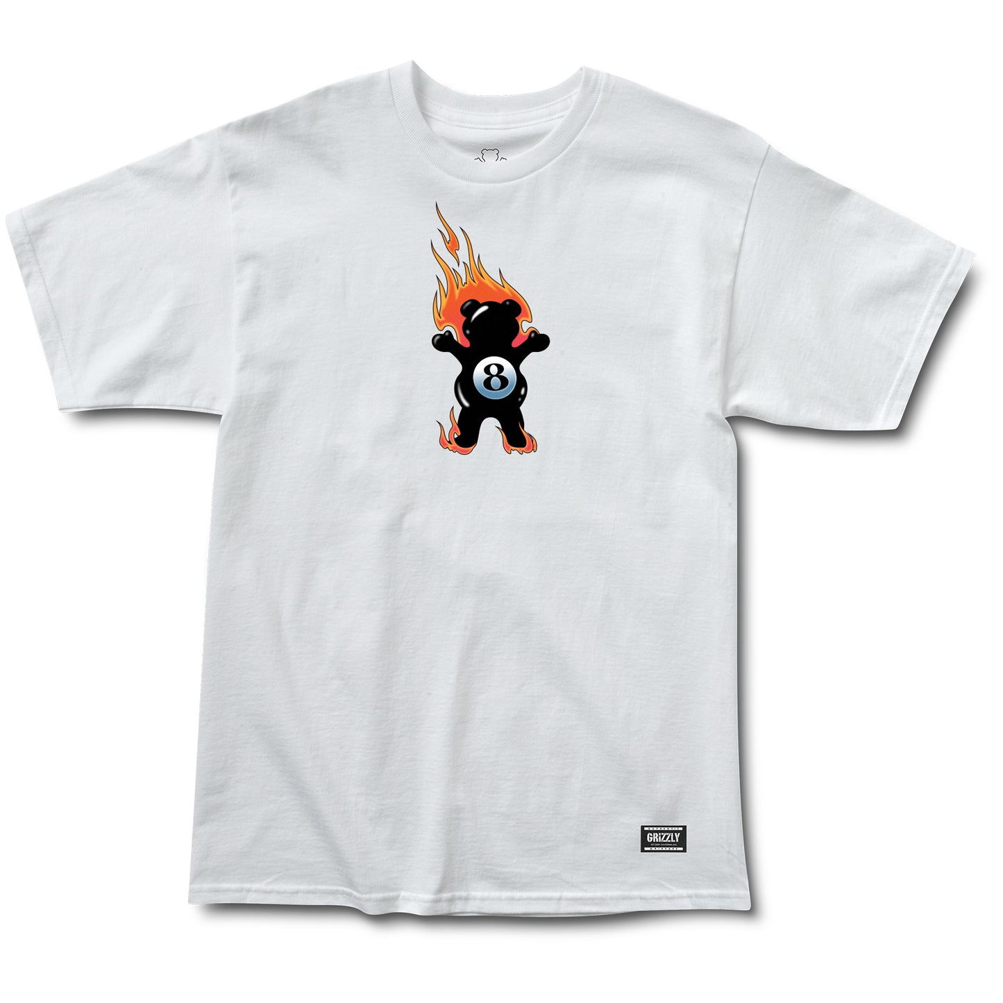 Polera Grizzly Behind The 8Ball SS Tee Blanca