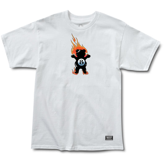 Polera Grizzly Behind The 8Ball SS Tee Blanca