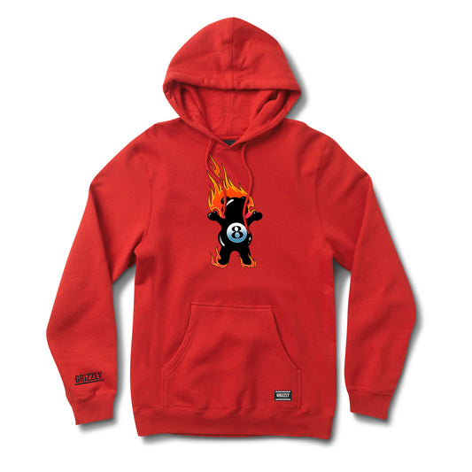 Poleron Grizzly Behind The 8Ball Pullover Hoodie Rojo