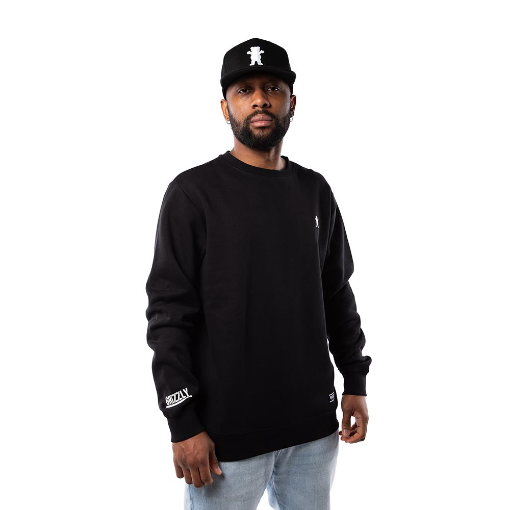 Poleron Crew neck embroidered og bear black white