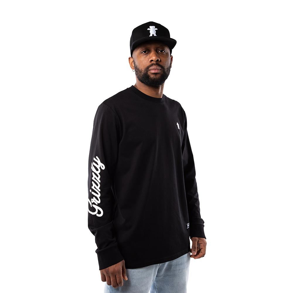 Polera Grizzly Griptape Manga Larga Hombre Embroidered OG Bear Negro