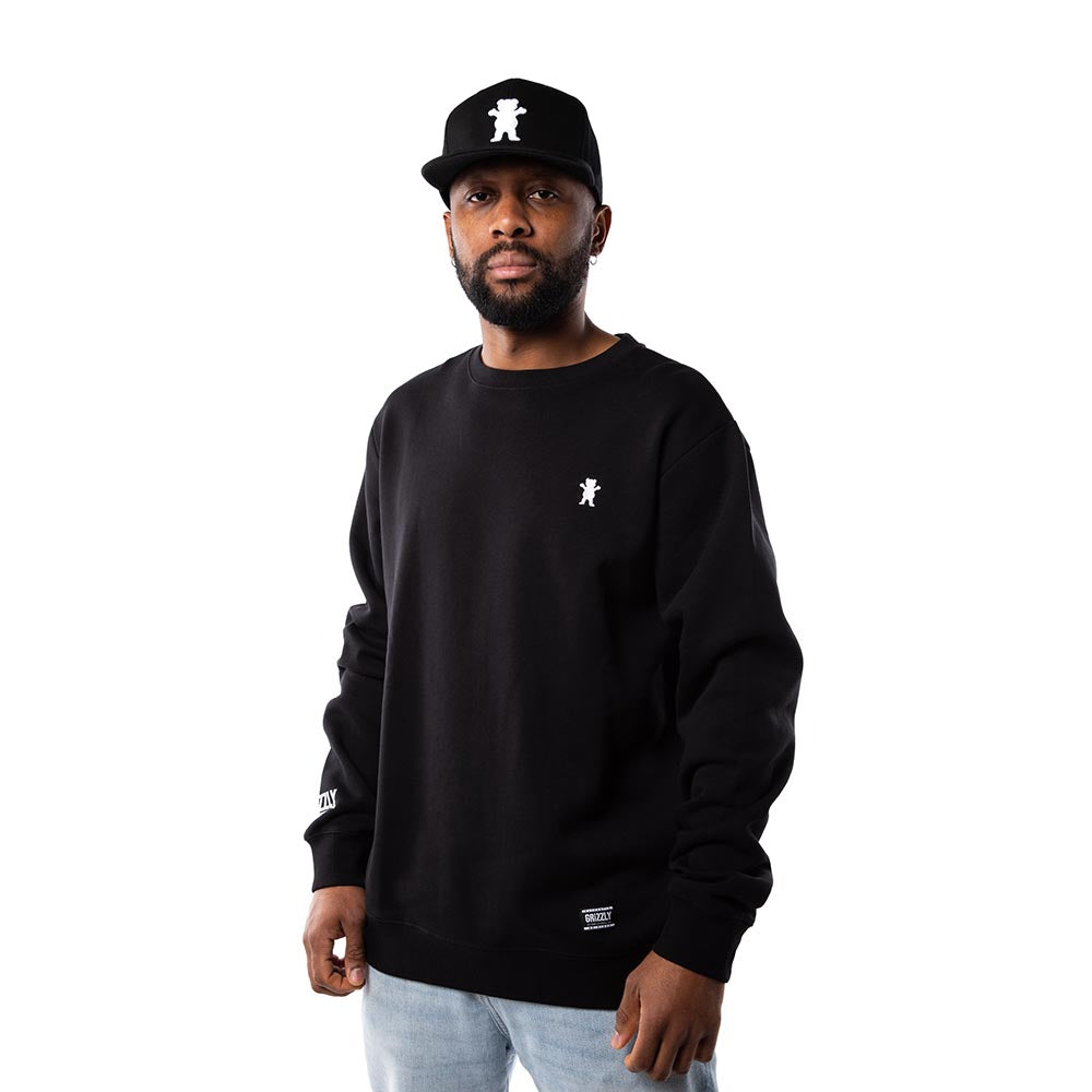 Poleron Crew neck embroidered og bear black white