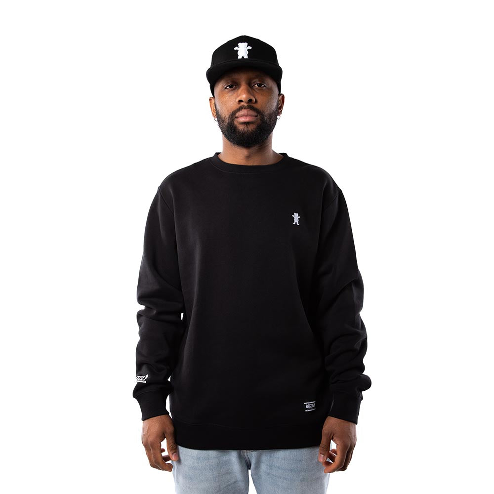 Poleron Crew neck embroidered og bear black white