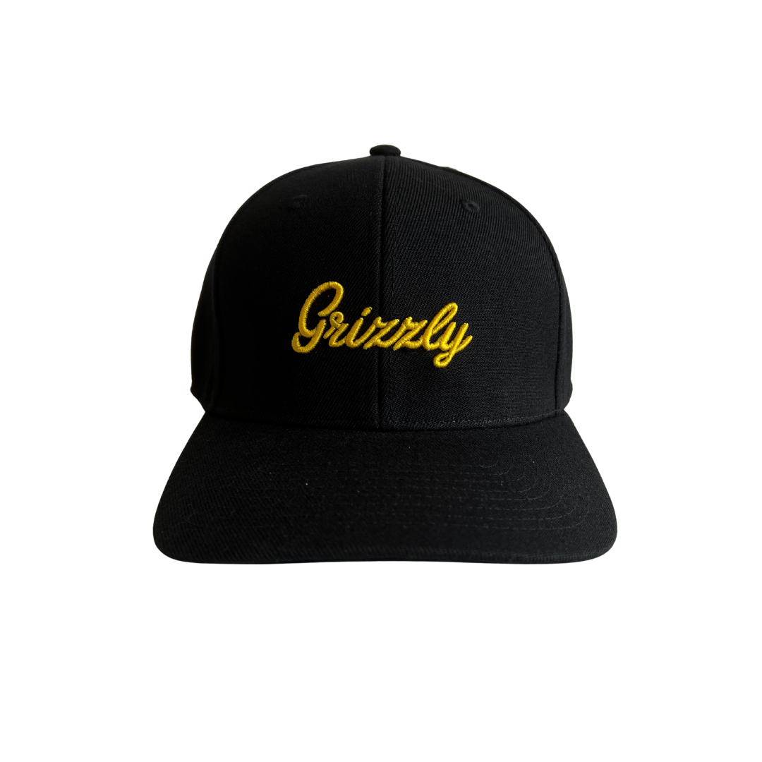 Jockey Grizzly 6 pannel CURVO ELASTICO HAT  EMBROIDERY Black