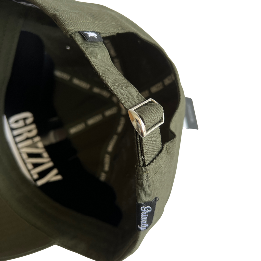 Jockey Grizzly OG BEAR MINI DAD HAT outline FRONT EMBROIDERY Olive