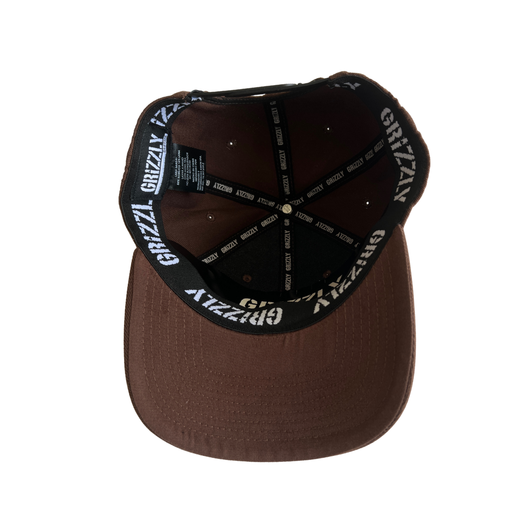 Jockey Grizzly 6 pannel CURVO ELASTICO HAT EMBROIDERY Brown