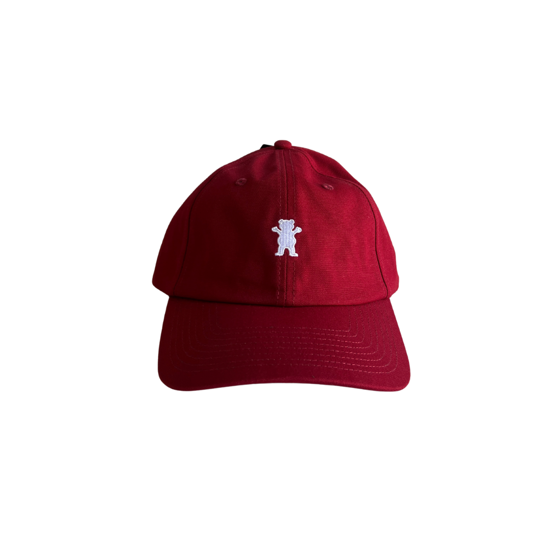 Jockey Grizzly OG BEAR MINI DAD HAT FRONT DIRECT FLAT EMBROIDERY Burgundy