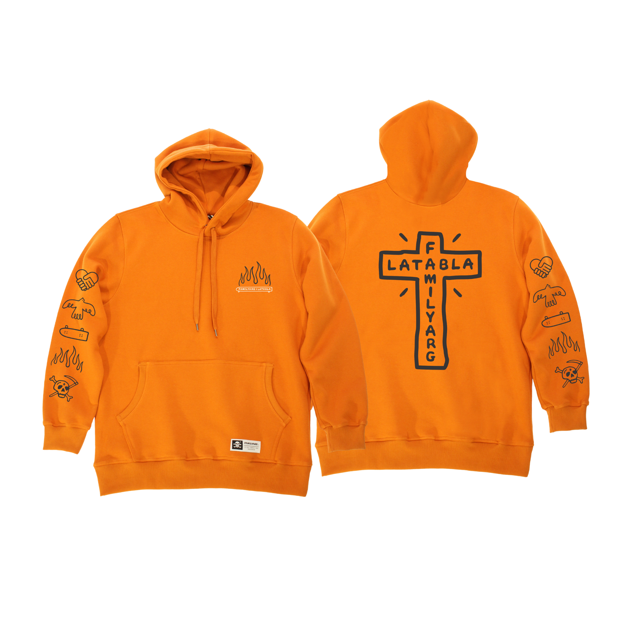 Poleron La tabla x Family arg CRUZ naranja
