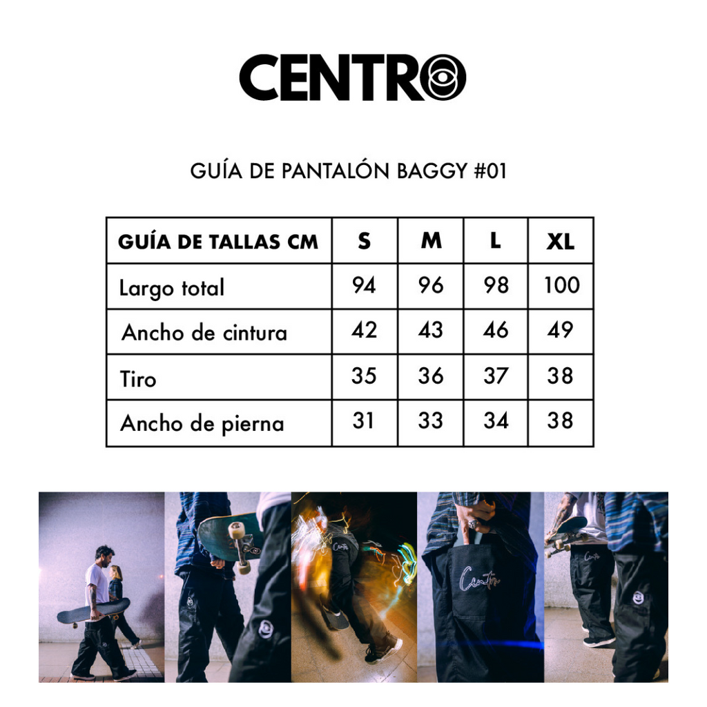 Pantalón  Baggy Pant Centro Brand Negro