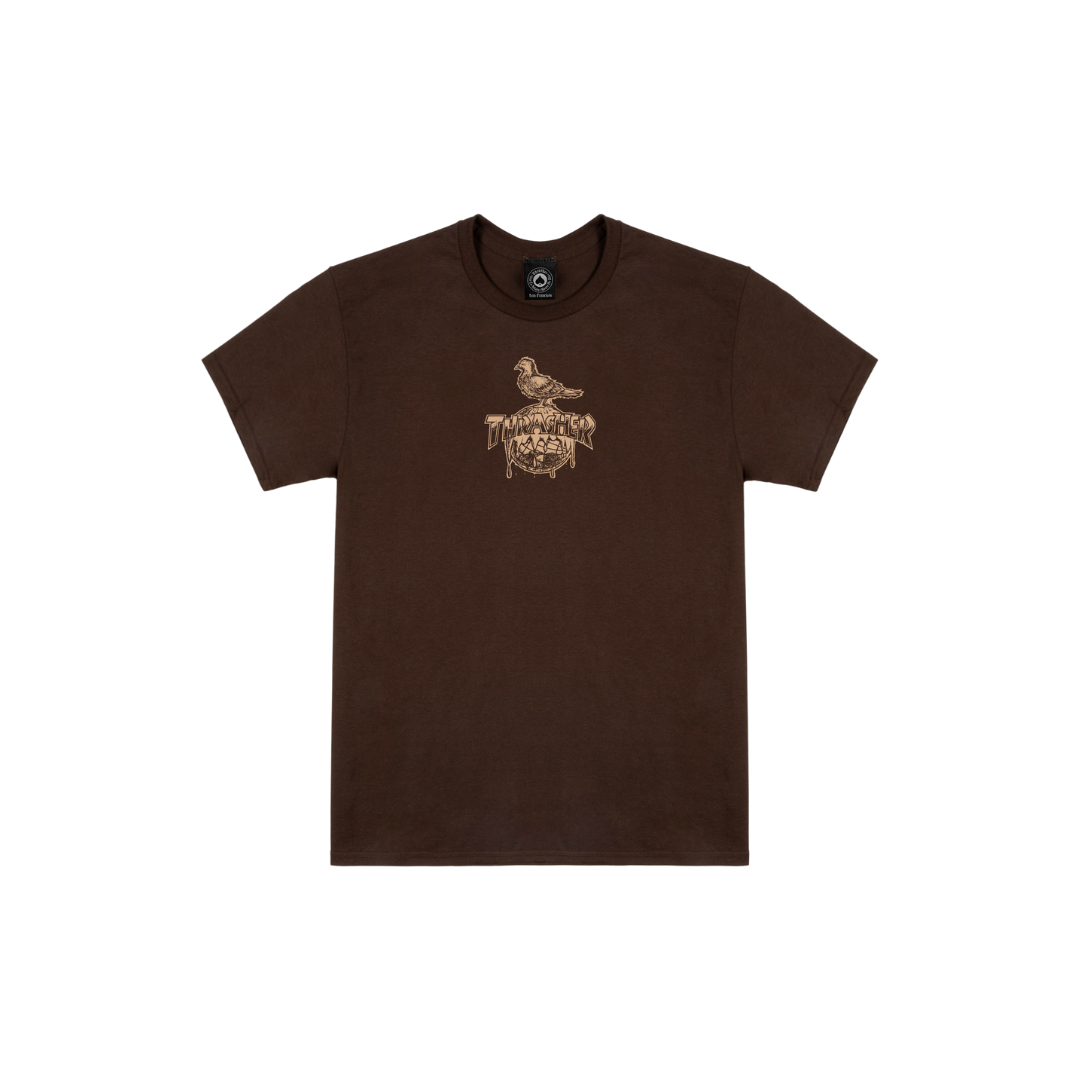 Thrasher x Anti hero  Polera Cover The Earth Dark Chocolate