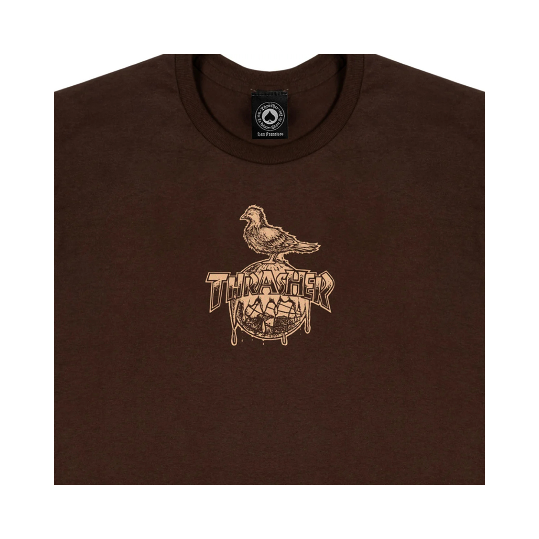 Thrasher x Anti hero  Polera Cover The Earth Dark Chocolate