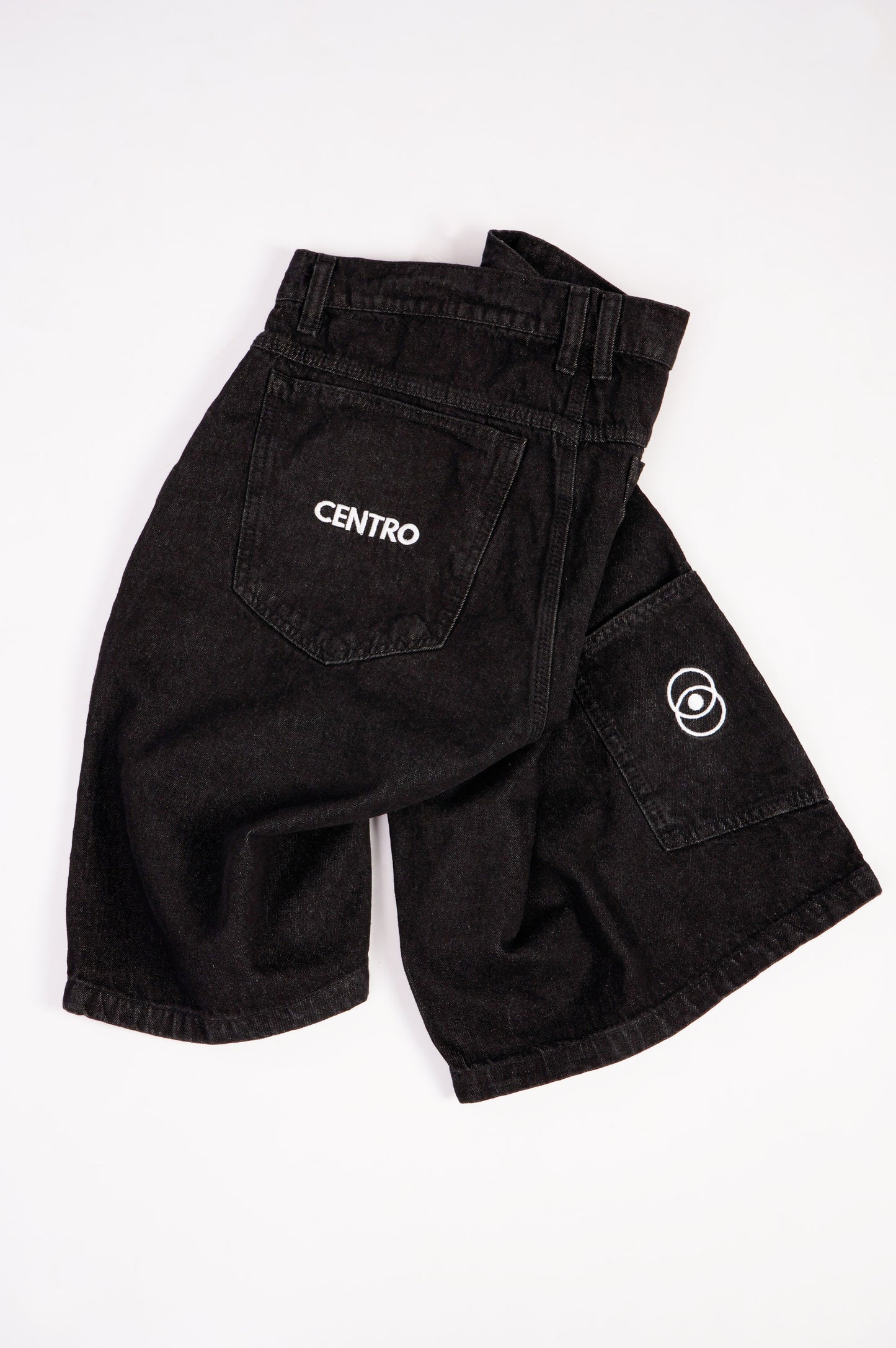Short corto centro brand   negro
