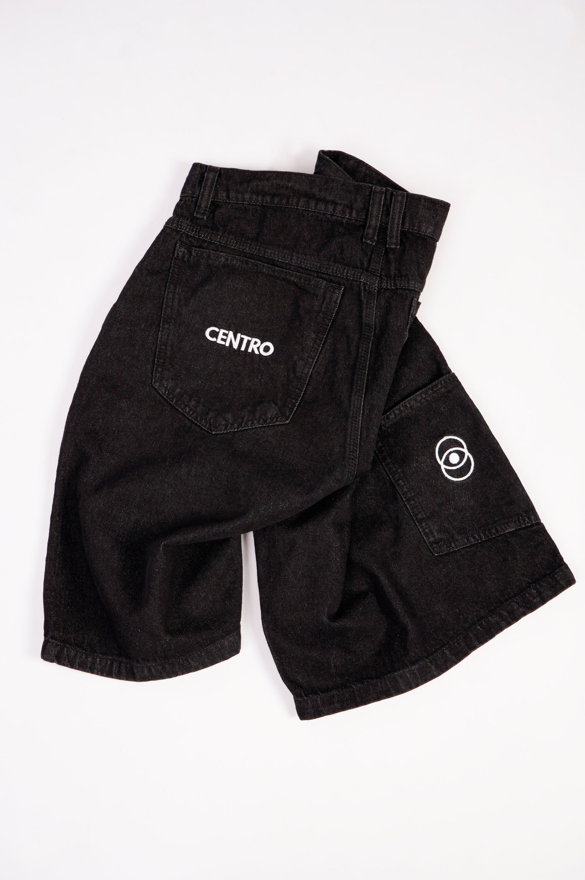 Short corto centro brand   negro