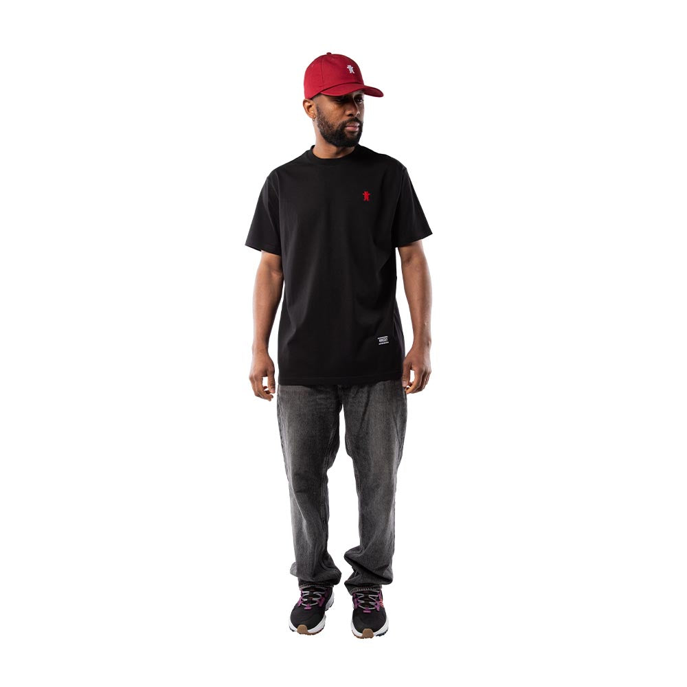 Polera Grizzly Og bear embroidered Black red