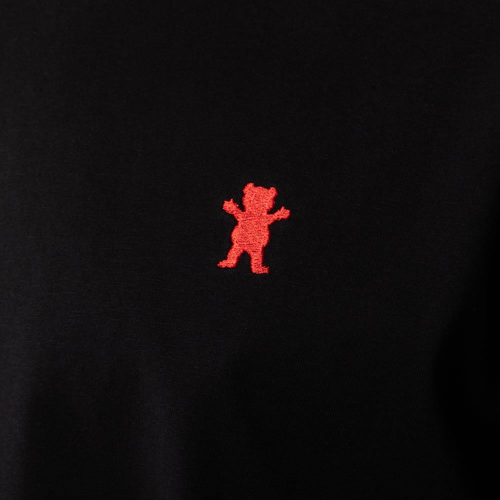 Polera Grizzly Og bear embroidered Black red