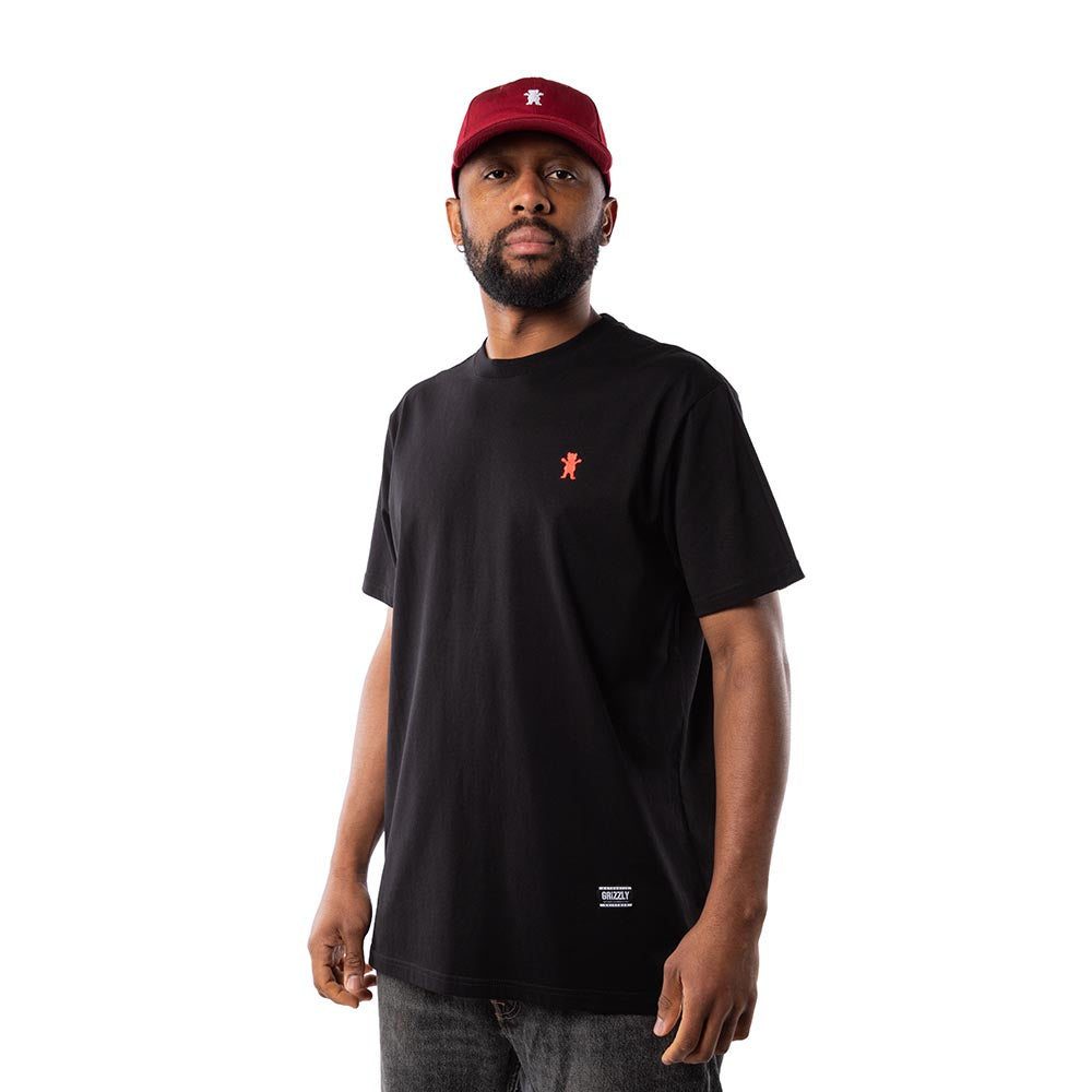 Polera Grizzly Og bear embroidered Black red