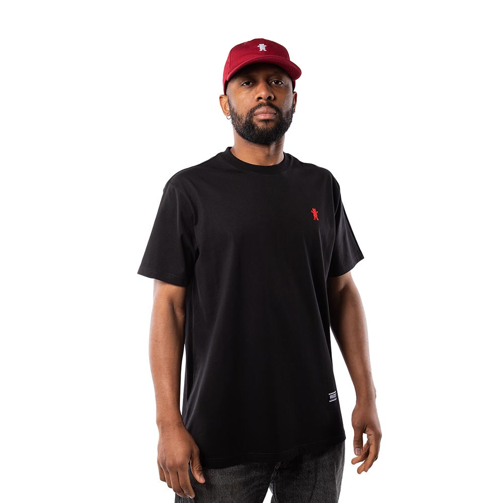 Polera Grizzly Og bear embroidered Black red