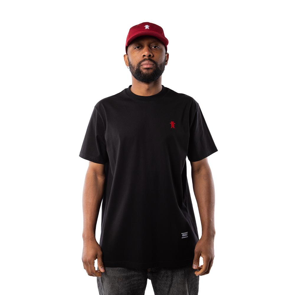 Polera Grizzly Og bear embroidered Black red