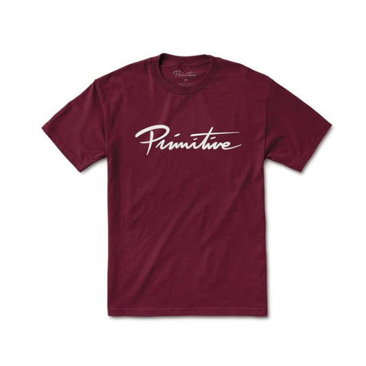 Polera Primitive Nuevo script burgundy