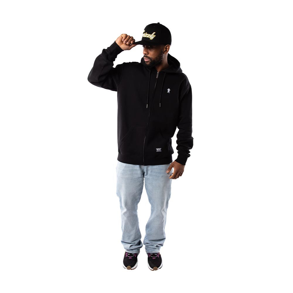 Poleron con cierre grizzly griptape Embroidered og Bear Black white