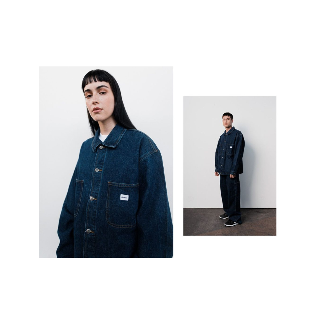 JACKET Below DENIM  DRILL BLUE