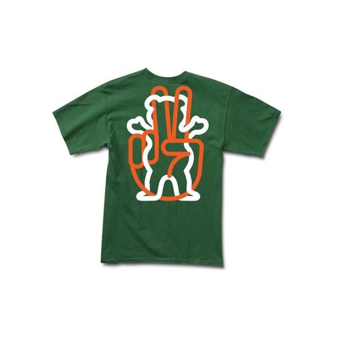 Polera Grizzly Peace Out SS Tee Green