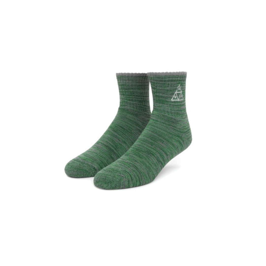 Calceta Huf emb triple triangle 1/4 sock green