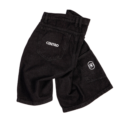 Short corto centro brand   negro