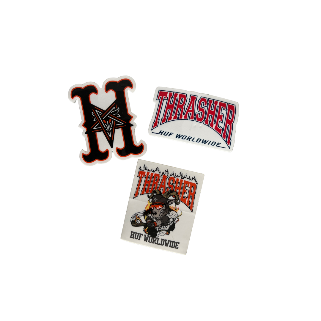 stickers de coleccion huf x thrasher mag