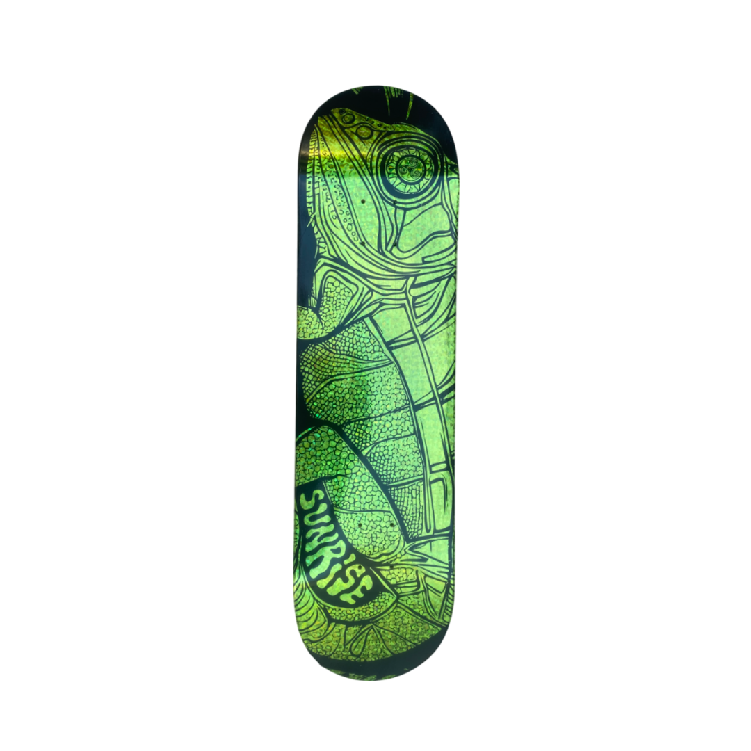 Tabla Sunrise skate 8.375 Holograma camaleon verde