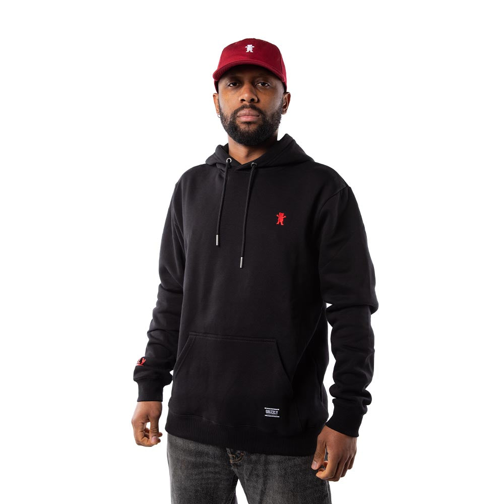 Polerón Grizzly griptape Embroidered og Bear Black red