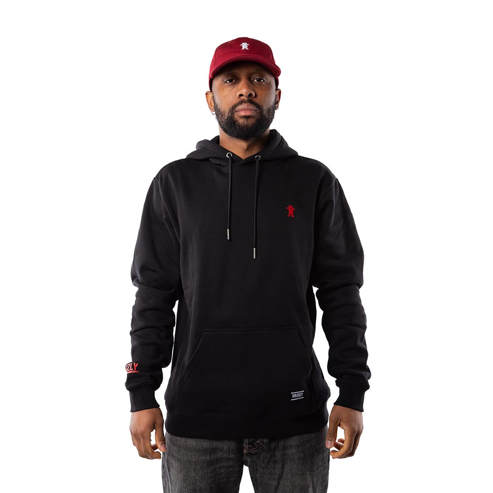 Polerón Grizzly griptape Embroidered og Bear Black red