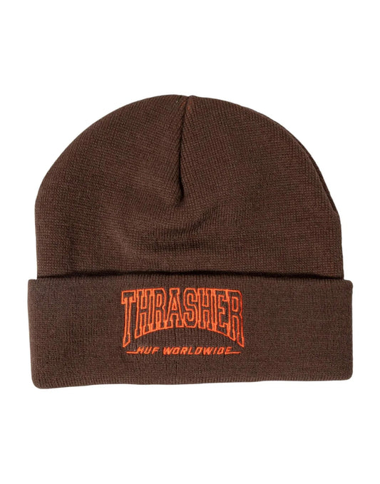 Huf x Thrasher FIELD CREW BEANIE Choco