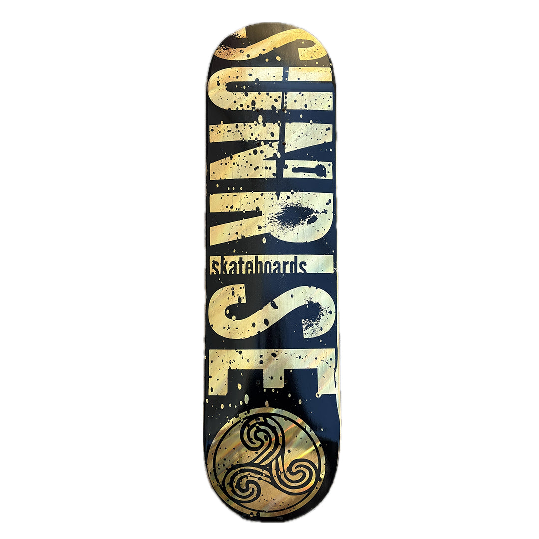 Tabla Sunrise Logo Letras Black gold Foil 8.125×32 OG Shape