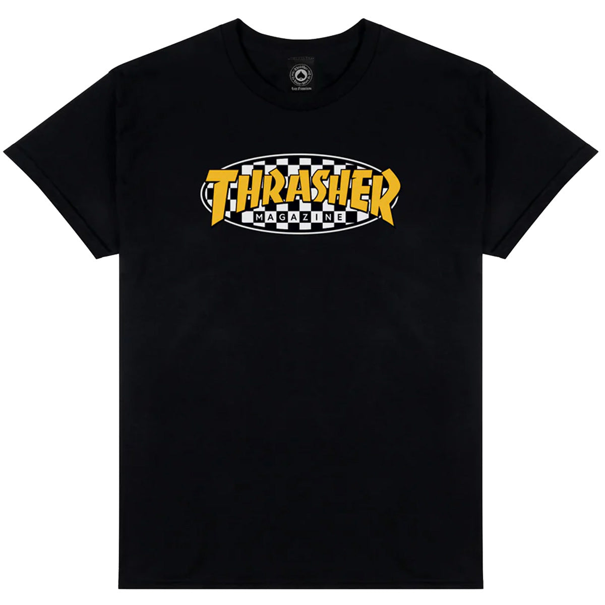 Polera Thrasher mag Checkered Oval Black